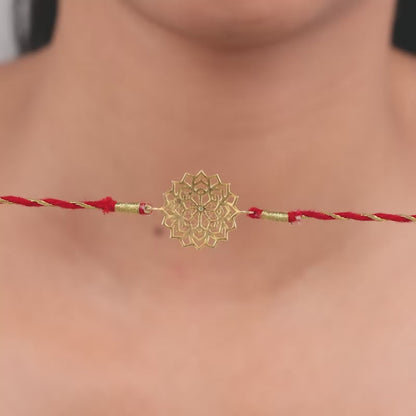 Golden Floral Mandala Rakhi