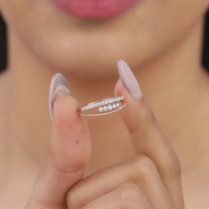 Rose Gold Starlit Halo Lab Grown Diamond Ring