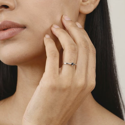 Silver Midnight Crown Ring