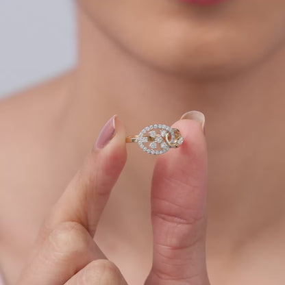 Gold Dual Loop Lab Grown Diamond Ring
