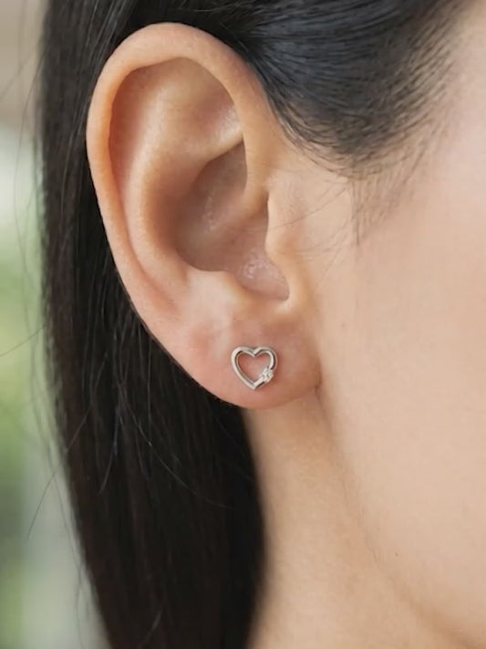 Silver Beloved Stud Earrings