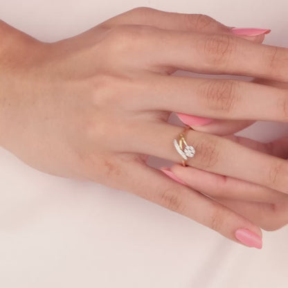 Gold Ocean's Embrace Diamond Ring