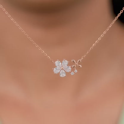 Rose Gold Flora Drape Necklace