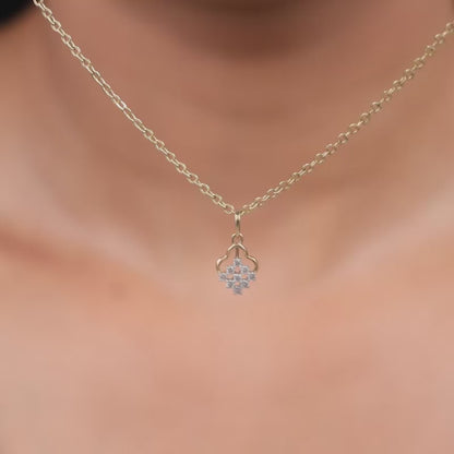 Gold Drop Floret Lab Grown Diamond Pendant