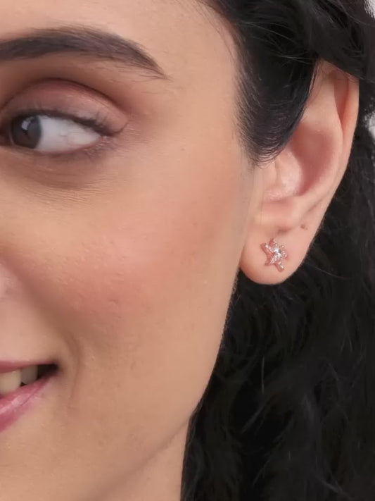 Rose Gold Starfish Earrings