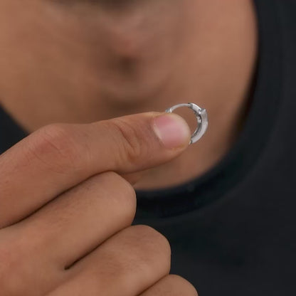 Silver Victory Hoop Earrings For Him