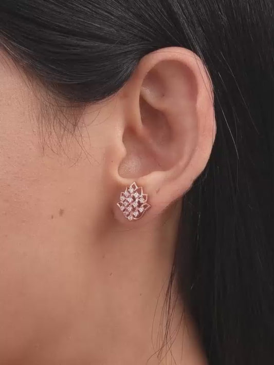 Rose Gold Lotus Radiance Earrings