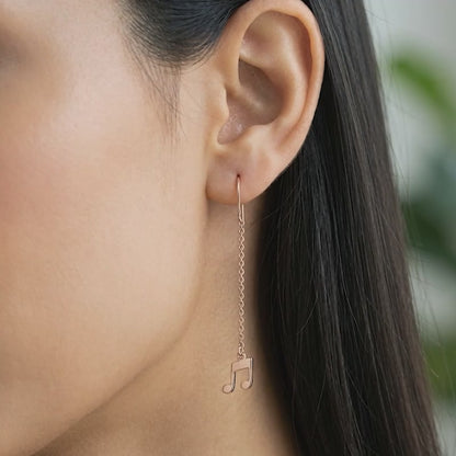 Rose Gold Melody Drop Sui Dhaga Earrings