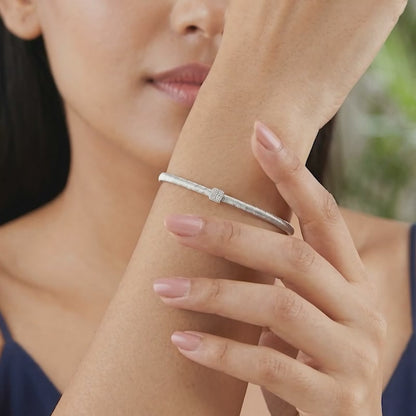 Silver Square Barrel Bracelet