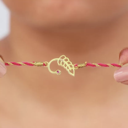 Golden New Leaf Rakhi