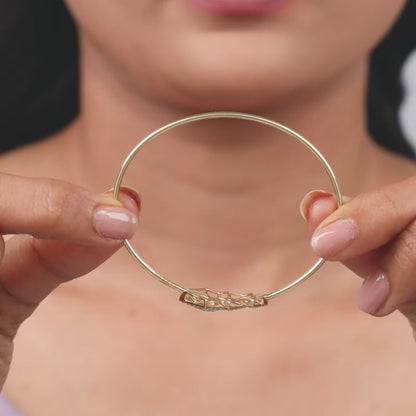 Gold Interlocking Rhombus Lab Grown Diamond Bracelet