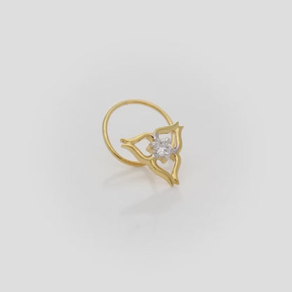Gold Sweet Blossom Diamond Nose Pin