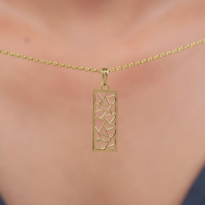 Golden Silk Circuit Pendant With Link Chain