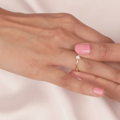 Gold Heartfelt Solitaire Diamond Ring