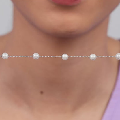 Silver Pearl Connected Bracelet