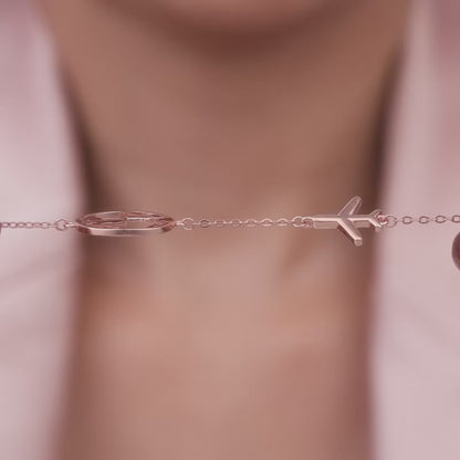 Rose Gold Around The World Bracelet