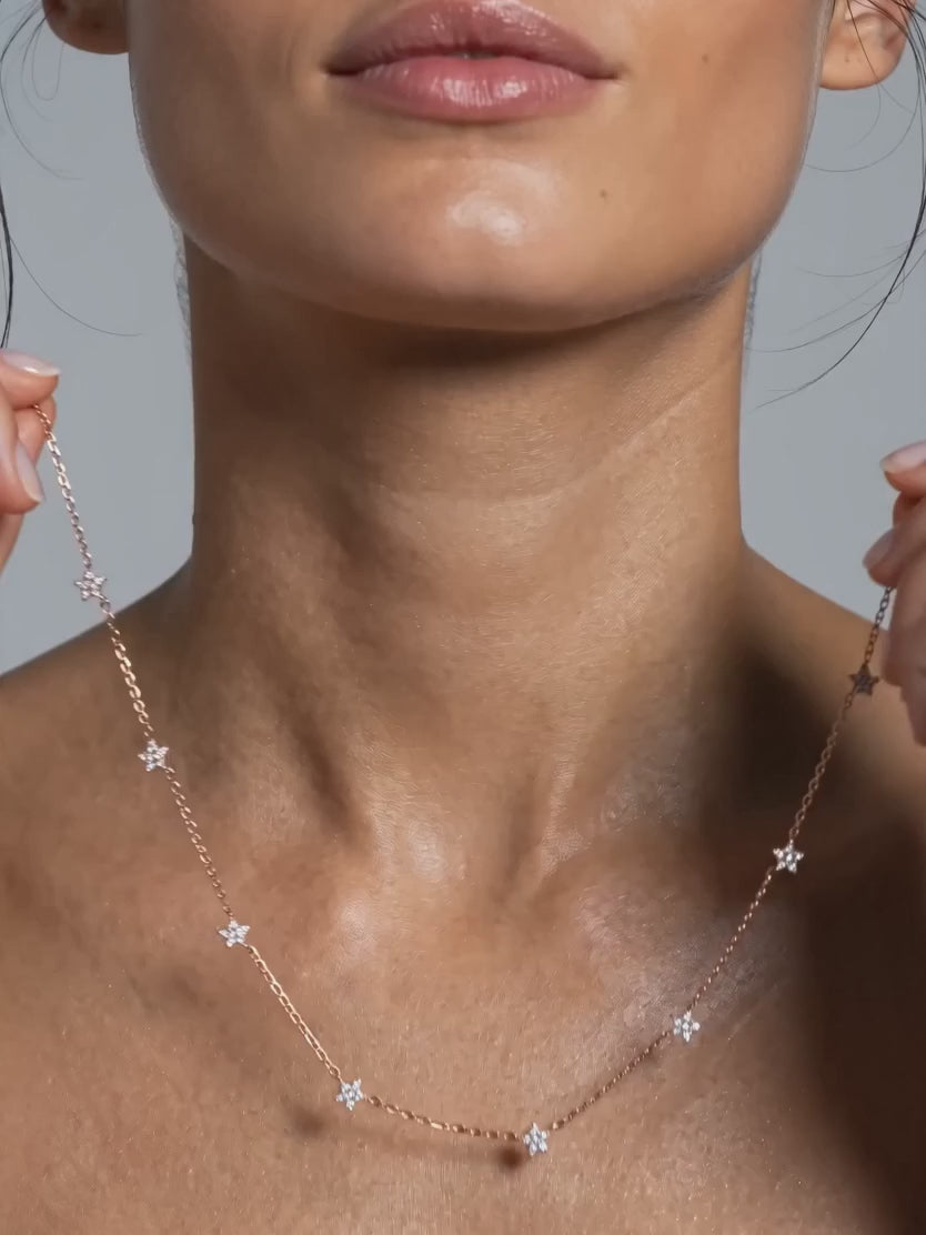 Rose Gold Star Constellation Necklace