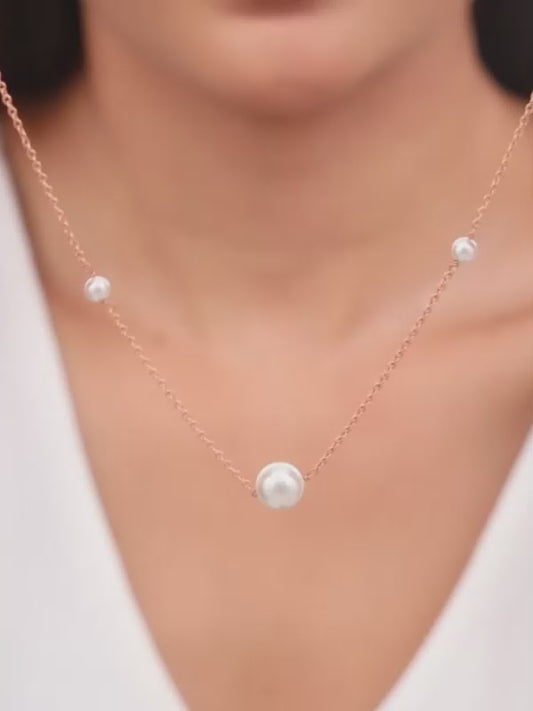 Rose Gold Pearl Beaded Necklace
