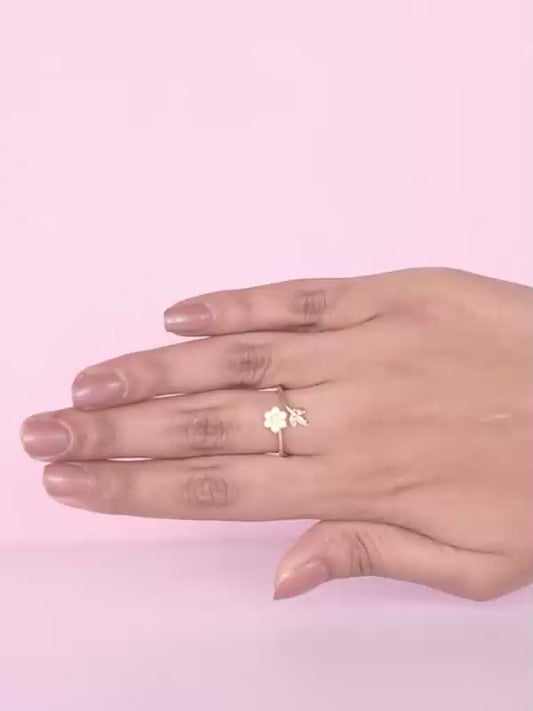 Rose Gold Floral Chic Ring