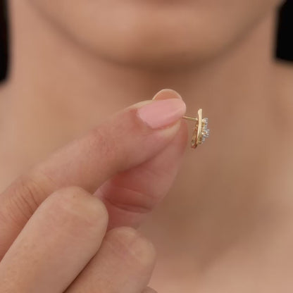 Gold Glamorous Drop Lab Grown Diamond Studs