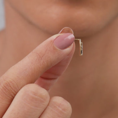 Gold Oval Gleam Lab Grown Diamond Earrings