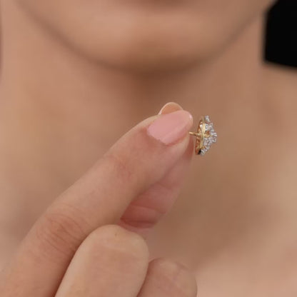 Gold Floral Aroha Lab Grown Diamond Studs