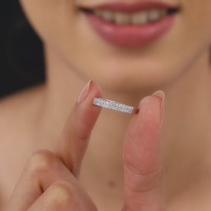 Silver Solitaire Stackable Ring