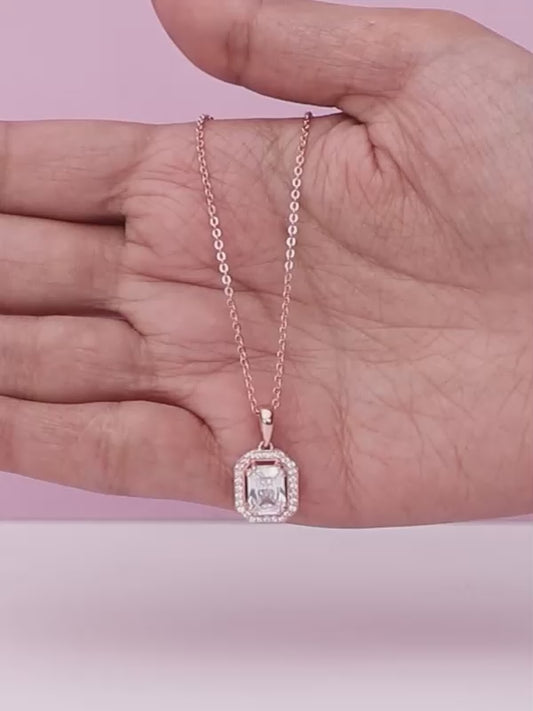 Rose Gold Mystique Romance Pendant With Link Chain