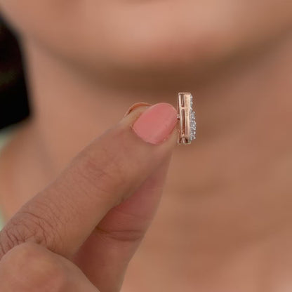 Rose Gold Modern Pear Lab Grown Diamond Earrings