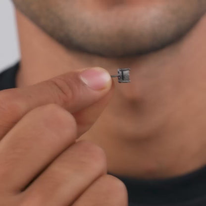 Black Rhodium Vintage Stud For Him