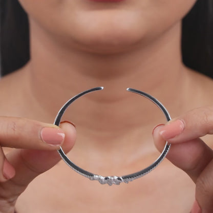 Silver Kensington Flora Cuff Bracelet