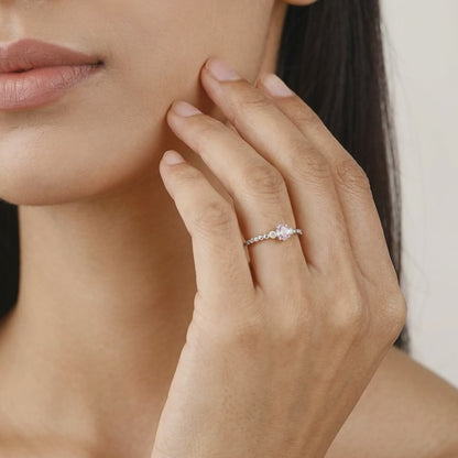 Silver Aurora Marquis Ring