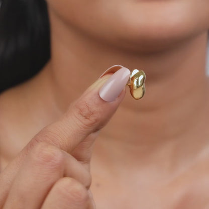 Golden Sculpted Floral Stud Earrings