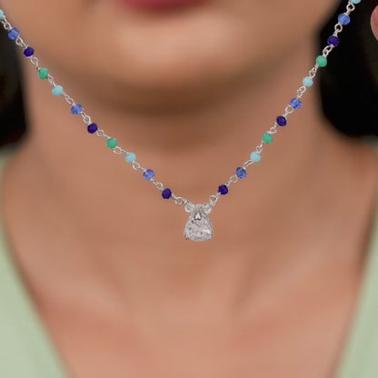 Silver Colourful Glint Necklace