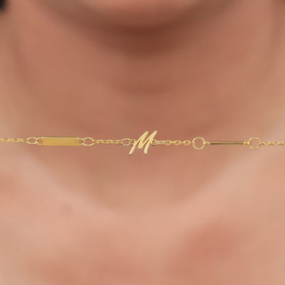 Golden Personalised Letter Charm Bracelet