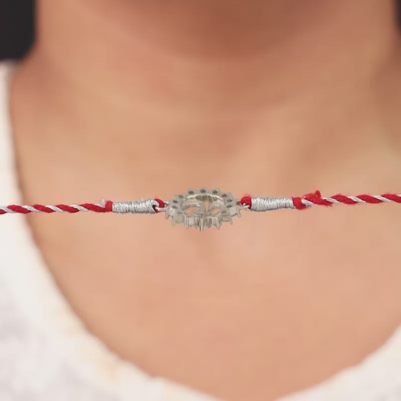 Silver Om Rakhi Combo (Set of 3)