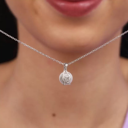 Silver Soul Pearl Pendant With Link Chain