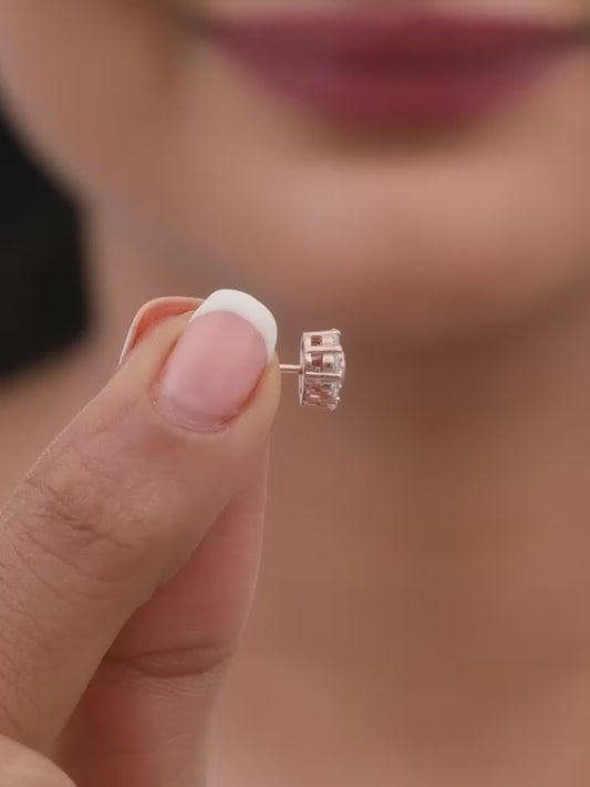 Rose Gold Zircon Eclipse Earrings