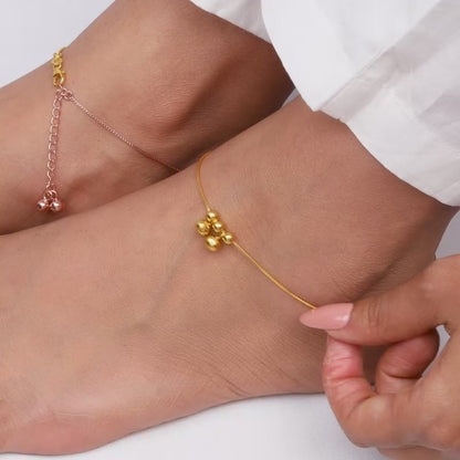 Rose Gold And Golden Dual Tone Glimmering Ties Anklet