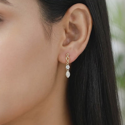 Gold Marquisite Shine Lab Grown Diamond Earrings