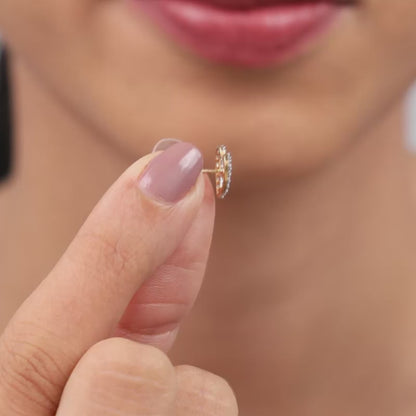 Gold Love Note Lab Grown Diamond Stud Earrings