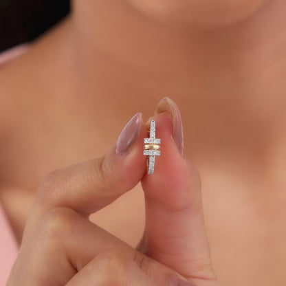 Gold Bela J Hoops Lab Grown Diamond Earrings