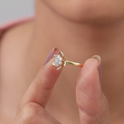 Gold Aurora Star Lab Grown Diamond Ring