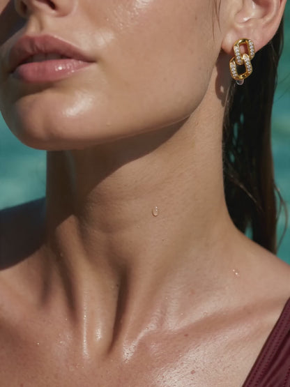 IXIA by GIVA Drip Links Gold Plated Earrings
