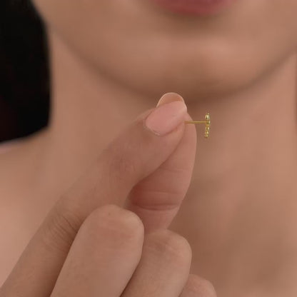 Golden Croissant Ear Piercings