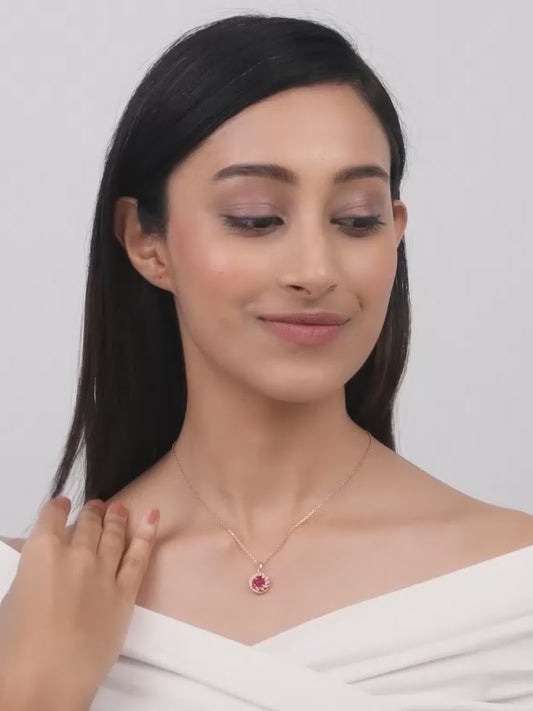 Rose Gold Full of Love Pendant with Link Chain