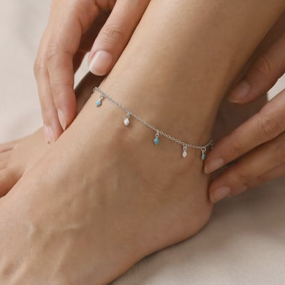 Silver Vibrant Charm Anklet