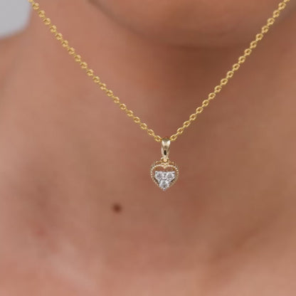 Gold Heart Hack Lab Grown Diamond Pendant