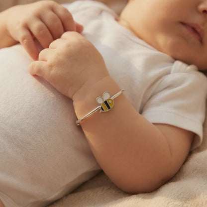 Silver Honey Pop Kids Bangle Bracelet