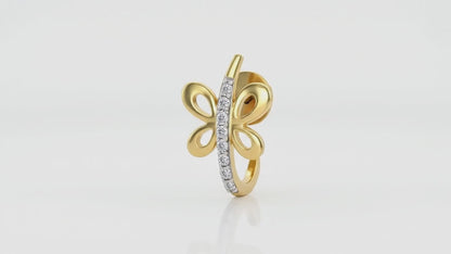 Gold Fides J-hoop Lab Grown Diamond Earrings